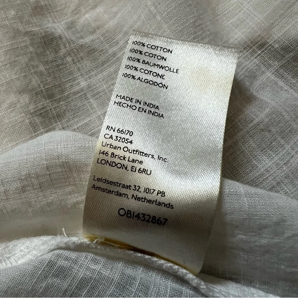 FREE PEOPLE Hit The Road Buttondown White Ruffled Long Sleeve Blouse Size Small - Picture 12 of 16